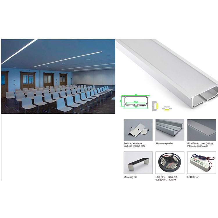 BAPL055 Aluminum Profile - Inner Width 58mm(2.28inch) - LED Strip Anodizing Extrusion Channel BAPL055 Aluminum Profile - Inner Width 58mm(2.28inch) - LED Strip Anodizing Extrusion Channel